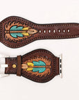 American Darling Beautifully Hand Tooled Genuine American Leather I watch Strap Men and Women Unisex