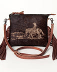 American Darling Small Crossbody Saddle Blanket Genuine Leather women bag western handbag purse