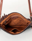American Darling Western Small Crossbody Bag – Genuine Hair-On Cowhide Leather with Fringes, Adjustable Strap, Handcrafted in Texas