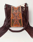 American Darling Hand Tooled Hair On Genuine Leather Women Bag Western Handbag Purse