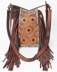 American Darling Hand Tooled Hair On Genuine Leather Women Bag Western Handbag Purse