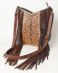American Darling Hand Tooled Hair On Genuine Leather Women Bag Western Handbag Purse