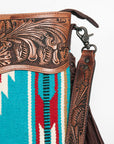 American Darling ADBGZ689 Signature Crossbody Hand Tooled Saddle Blanket Genuine Leather Women Bag Western Handbag Purse