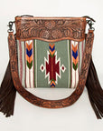 American Darling ADBGZ670 Signature Crossbody Hand Tooled Saddle Blanket Genuine Leather Women Bag Western Handbag Purse