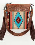 ADBGZ682 American Darling Hand Tooled Saddle Blanket Genuine Leather Women Bag Western Handbag Purse