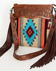 ADBGZ682 American Darling Hand Tooled Saddle Blanket Genuine Leather Women Bag Western Handbag Purse