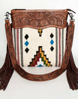 American Darling ADBGZ685 Signature Crossbody Hand Tooled Saddle Blanket Genuine Leather Women Bag Western Handbag Purse