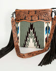 ADBGZ688 American Darling Hand Tooled Saddle Blanket Genuine Leather Women Bag Western Handbag Purse