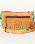 American Darling ADBGZ283A Wristlet Hand Tooled Hair-On Genuine Leather Women Bag Western Handbag Purse