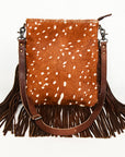 American Darling Messenger Hand Tooled Hair On Genuine Leather Western Women Bag Handbag Purse | Cute