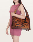 Hobo Hair On Saddle Blanket Genuine Leather Western Bag For Women