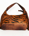 Hobo Hair On Saddle Blanket Genuine Leather Western Bag For Women