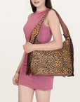 Hobo Hair On Saddle Blanket Genuine Leather Western Bag For Women