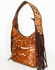 Hobo Hair On Saddle Blanket Genuine Leather Western Bag For Women