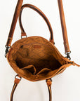 Hair-On Cowhide Tote Bag With Full-Grain Leather And Crossbody Strap Texas Handmade