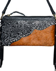 American Darling Cross Body Hand Tooled Hair On-Genuine Leather Western Women Bag Handbag Purse | Crossbody for Cute