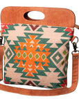 OHLAY KB464 Clutch Upcycled Wool Upcycled Canvas Genuine Leather women bag western handbag purse