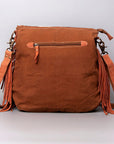 OHLAY KB465 Cross Body Upcycled Canvas Hair-On Genuine Leather women bag western handbag purse