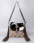 OHLAY KB468 Cross Body Upcycled Wool Upcycled Canvas Hair-On Genuine Leather women bag western handbag purse