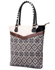 OHLAY KB475 TOTE Upcycled Wool Upcycled Canvas Embossed Hair-on Genuine Leather women bag western handbag purse