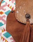 OHLAY KB479 Backpack Upcycled Canvas Hair-On Genuine Leather women bag western handbag purse