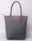 OHLAY KB481 TOTE Upcycled Wool Upcycled Canvas Embossed Genuine Leather women bag western handbag purse