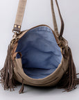 OHLAY KB489 Cross Body Upcycled Wool Upcycled Canvas Hair-On Genuine Leather women bag western handbag purse