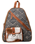 OHLAY KB501 Backpack Upcycled Canvas Hair-On Genuine Leather women bag western handbag purse