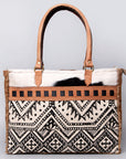 OHLAY KB502 TOTE Upcycled Wool Upcycled Canvas Hair-on Genuine Leather women bag western handbag purse