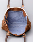 OHLAY KB502 TOTE Upcycled Wool Upcycled Canvas Hair-on Genuine Leather women bag western handbag purse