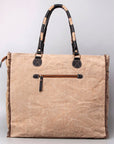 KB503 Ohlay Western Genuine Upcycled Canvas Leather Women Weekender Bags