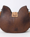 American Darling ADBG1039 Hobo Hand Tooled Crocodile Embossed Genuine Leather Women Bag Western Handbag Purse