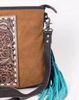 OHLAY LARGE CROSSBODY Hand Tooled Embossed Genuine Leather women bag western handbag purse