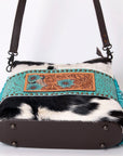 OHLAY MESSENGER Hand Tooled Embossed Hair-on Genuine Leather women bag western handbag purse