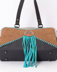 OHLAY KBG189 TOTE Hand Tooled Embossed Hair-on Genuine Leather women bag western handbag purse