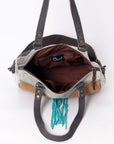 OHLAY KBG189 TOTE Hand Tooled Embossed Hair-on Genuine Leather women bag western handbag purse