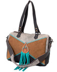 OHLAY KBG189 TOTE Hand Tooled Embossed Hair-on Genuine Leather women bag western handbag purse