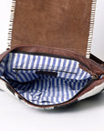 Handcrafted Leather Backpack For Women With Hair On Panels Vegetable Tanned Cowhide