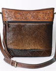 OHLAY MESSENGER Hand Tooled Hair-on Genuine Leather women bag western handbag purse