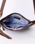 OHLAY MESSENGER Hand Tooled Hair-on Genuine Leather women bag western handbag purse