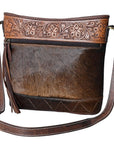 OHLAY MESSENGER Hand Tooled Hair-on Genuine Leather women bag western handbag purse