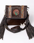Ohlay Bags KBA126 Cross Body I Hand Tooled Hair-On Genuine Leather Women Bag Western Handbag Purse