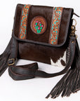 Ohlay Bags KBA126 Cross Body I Hand Tooled Hair-On Genuine Leather Women Bag Western Handbag Purse
