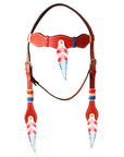 HILASON Western Horse Headstall Genuine American Leather Mahogany