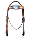HILASON Western Horse Genuine Leather Headstall Tan