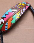 HILASON Western Horse Genuine Leather Printed Tack set Black | for