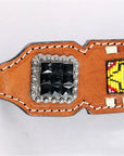 HILASON Western Genuine Leather Horse Headstall Tack Dark Brown Beaded