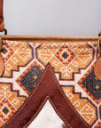OHLAY WEEKENDER Upcycled Wool Embossed Hair-on Genuine Leather women bag western handbag purse
