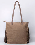 OHLAY KB512 TOTE Upcycled Canvas Embossed Hair-on Genuine Leather women bag western handbag purse