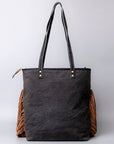 OHLAY KB513 TOTE Upcycled Canvas Embossed Genuine Leather women bag western handbag purse